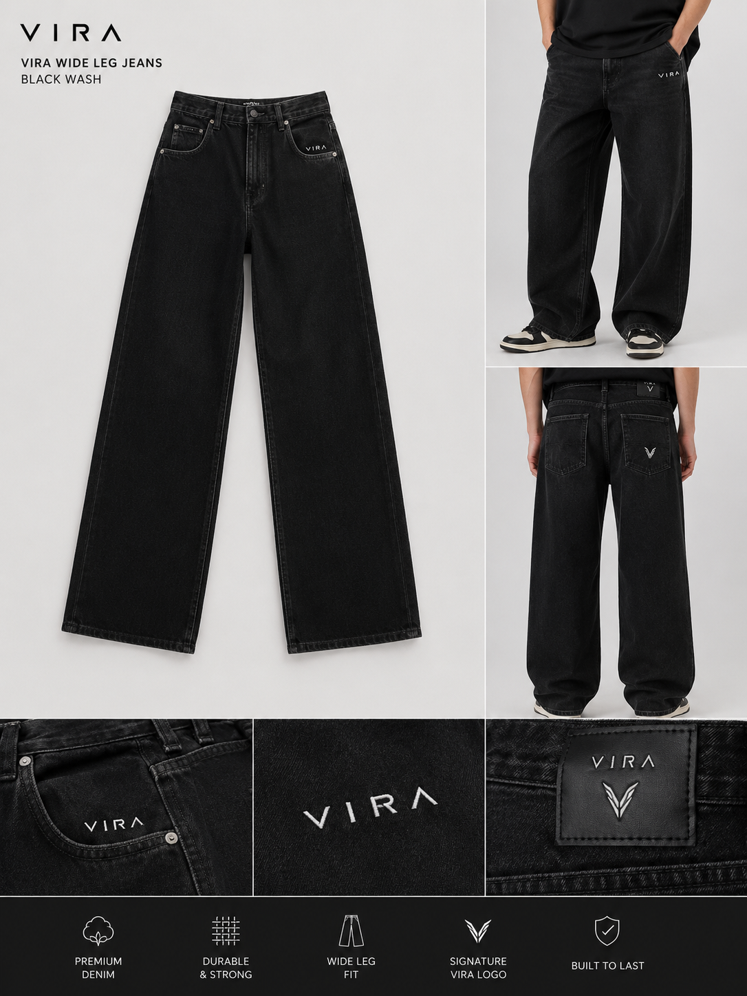 Relaxed Fit Wide-Leg Denim