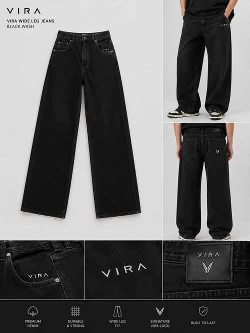Relaxed Fit Wide-Leg Denim